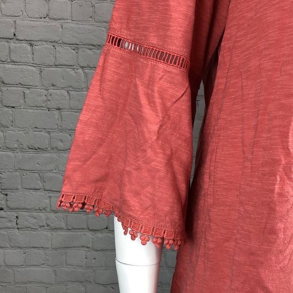 2X 4X Style & Co Crochet Trim Bell Sleeve Top Plus - Picture 5 of 7